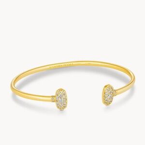 Kendra Scott Grayson Gold Cuff Bracelet in White Crystal